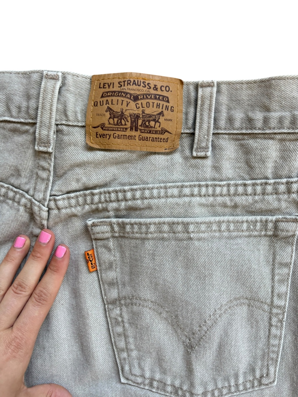 Vintage Levi’s 506 Orange Tab Made in Canada Beige 90s Straight Jeans